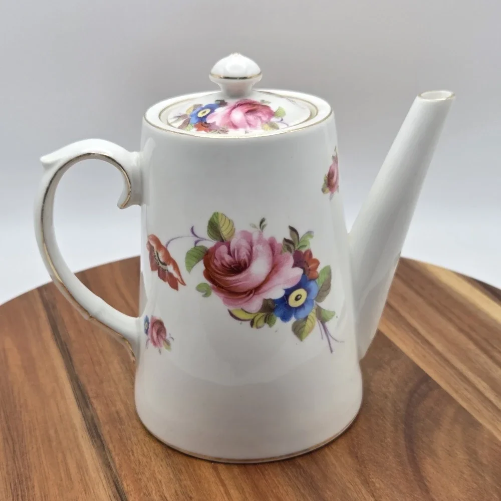 Paragon Bone China Demitasse Espresso/Coffee/Tea Pot And 2 Cups And‎ Saucers Set